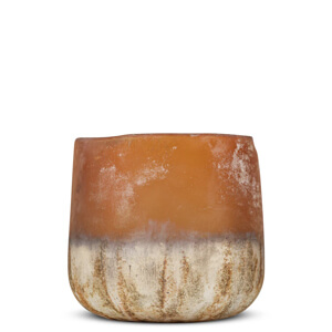 Nkuku Ngolo Tealight Holder Antiqued Amber Medium